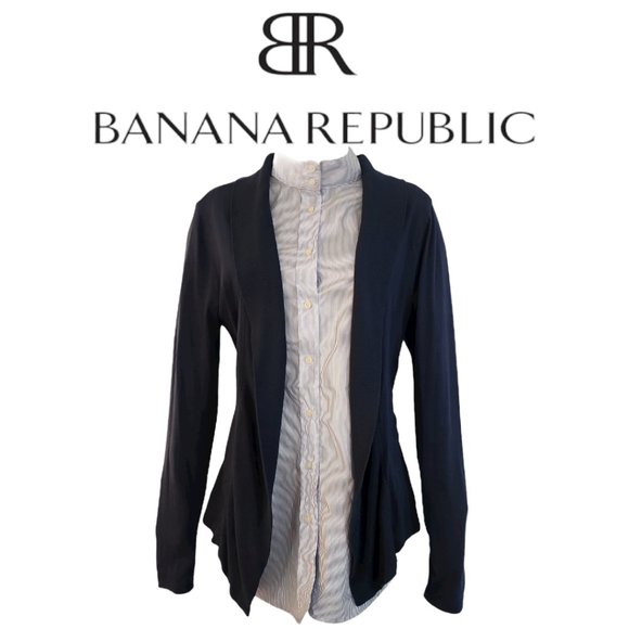 Banana Republic Sweaters - Banana Republic Navy Blue Waterfall Sweater Cardigan